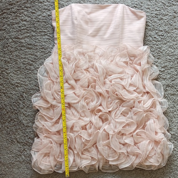 NWT Halston Heritage Strapless Ruffle Pink Mini Dress - Picture 10 of 14